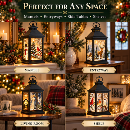 🎄💎 Interchangeable Crystal Holiday Lantern ✨ Light Up Seasonal Decor