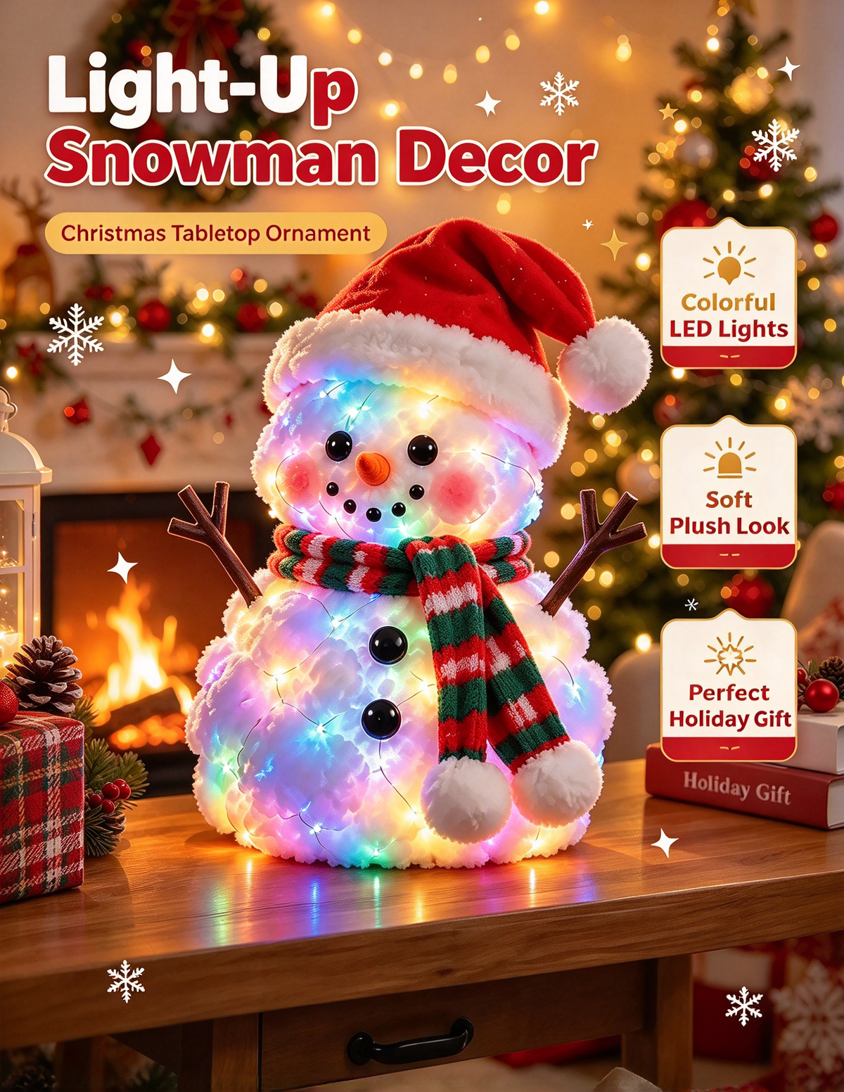 🔥 LAST DAY 49% OFF | ⛄✨ Snowman Glow™ – Light-Up Christmas Plush Decor