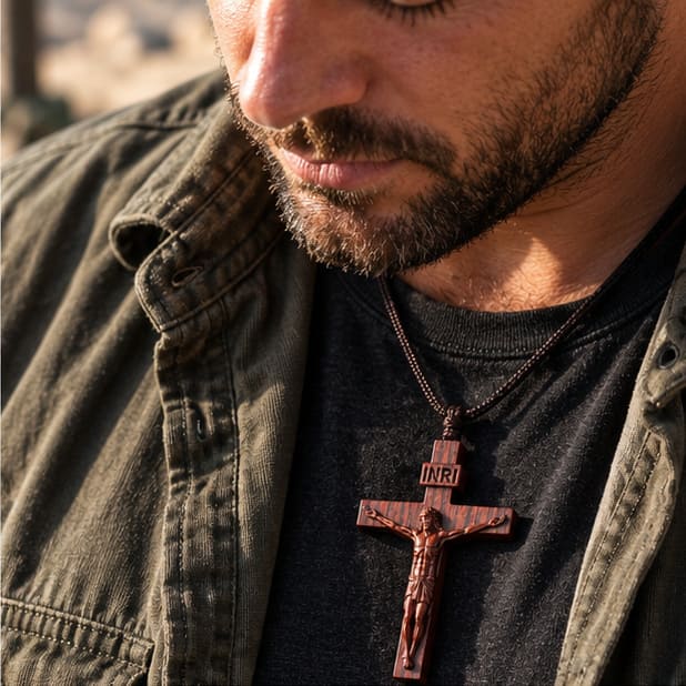 ✝️100% Handmade Wooden Crucifix Necklace – A Symbol of Faith & Hope (𝐃𝐚𝐧𝐢𝐞𝐥 𝐁𝐫𝐨𝐨𝐤𝐬 𝐇𝐚𝐧𝐝𝐦𝐚𝐝𝐞®)