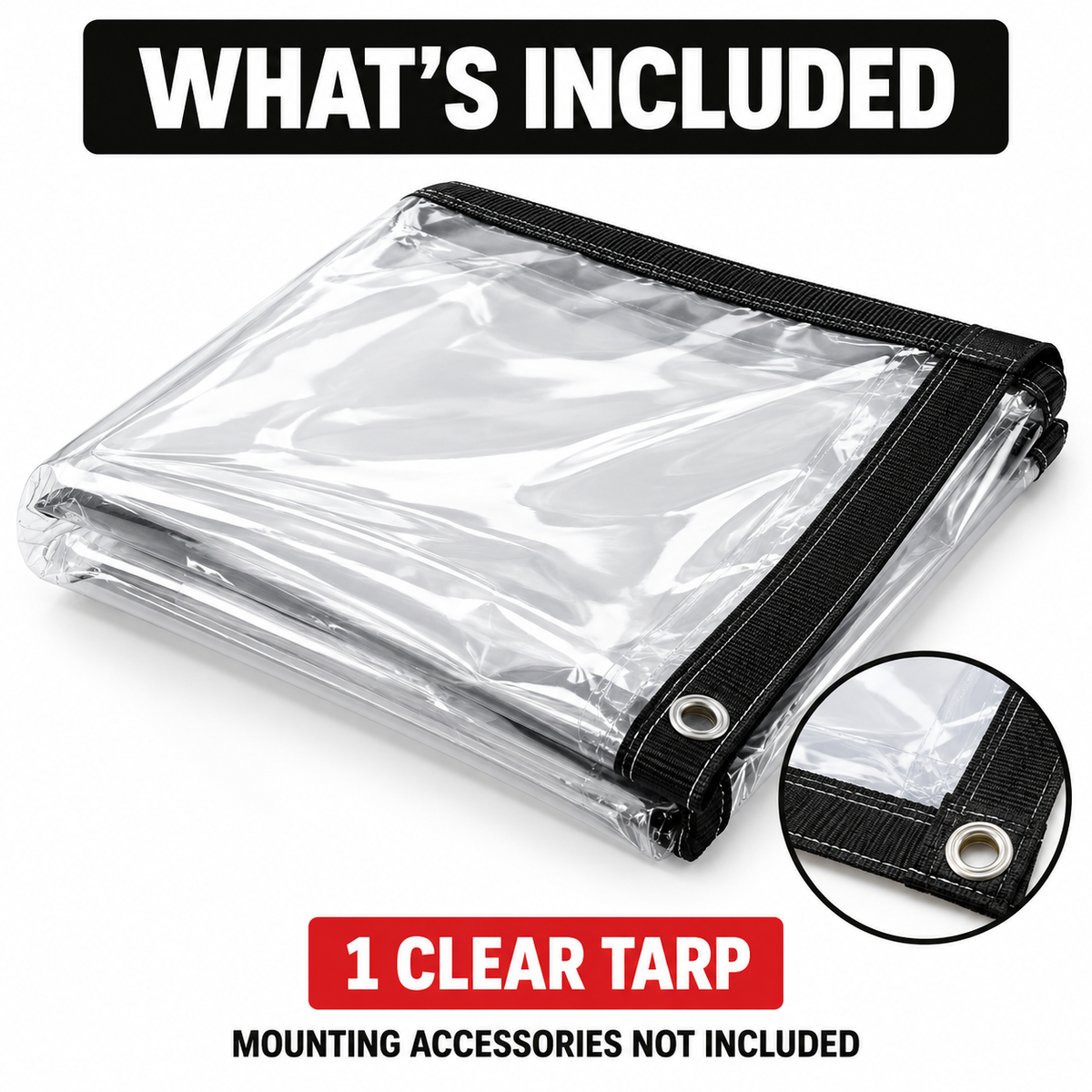 💧🛠️ Reinforced Clear Waterproof Tarp – Outdoor Cover with Metal Grommets