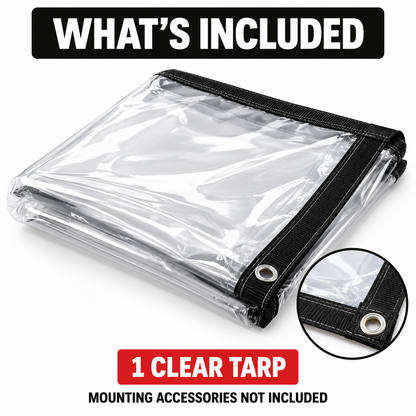 💧🛠️ Reinforced Clear Waterproof Tarp – Outdoor Cover with Metal Grommets