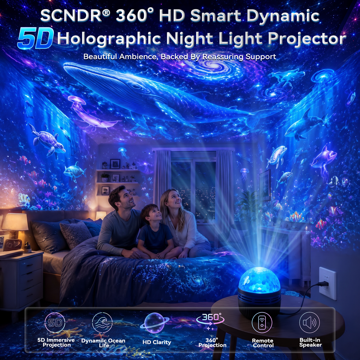 🌌 Celestial Rift™ | 360° Immersive Starfield Projector