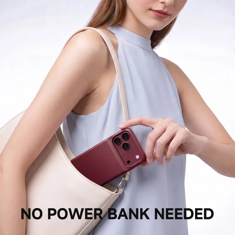 🔋 PinkBird Power Case for iPhone – Slim Protective Battery Case with Dual Charging & Type-C Fast Charge