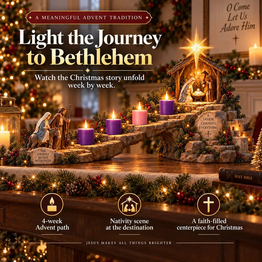 🌟✝️Journey to Bethlehem™ – Lighted 4-Week Nativity Advent Display