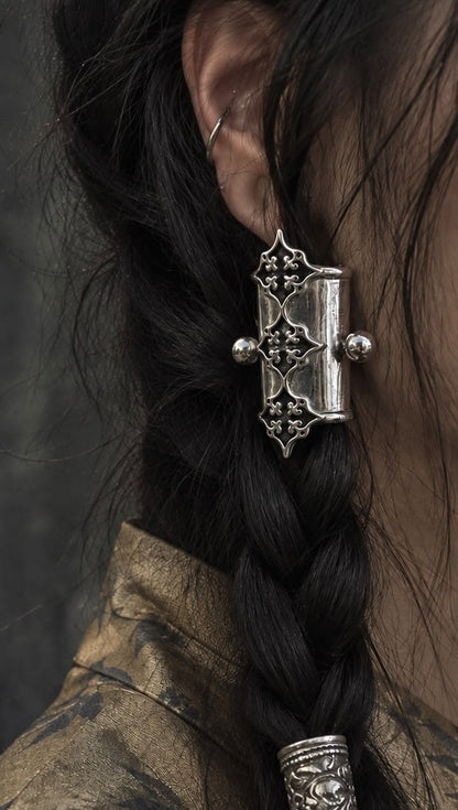 🖤🕸️2 PCS Gothic Filigree Braid Cuff™ | Vintage-Inspired Hair Jewelry for Braids & Dark Romantic Looks