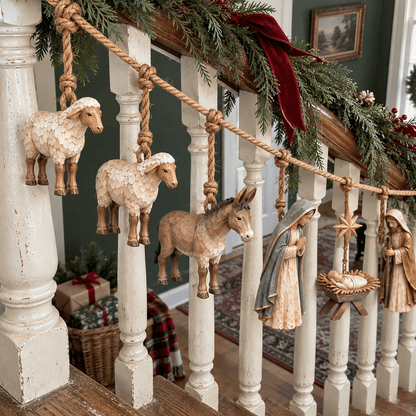 🎄🙏 Bethlehem Blessing™ | Wooden Nativity Garland