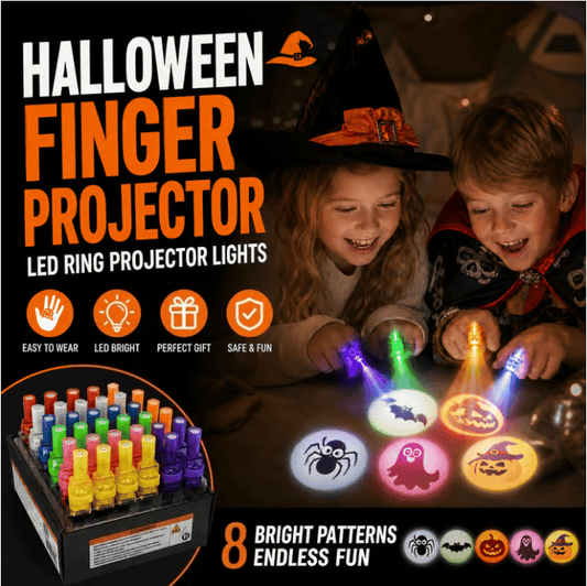 🎃 Halloween Fingertip Projector – Mini LED Projection Light
