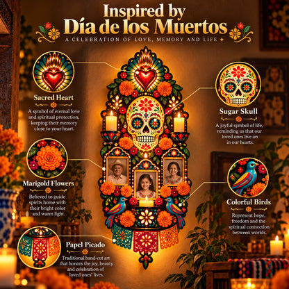 🕯️🌹 Forever in Our Hearts™ | Día de los Muertos Memorial Wall Light
