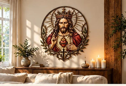 ❤️ The Heart That Watches Over Us | Jesus Wall Sculpture