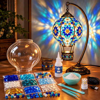⏳ LAST DAY 49% OFF | 🎈 Light Up Your Own Mosaic Sky | Turkish Hot Air Balloon Lamp DIY Kit ✨