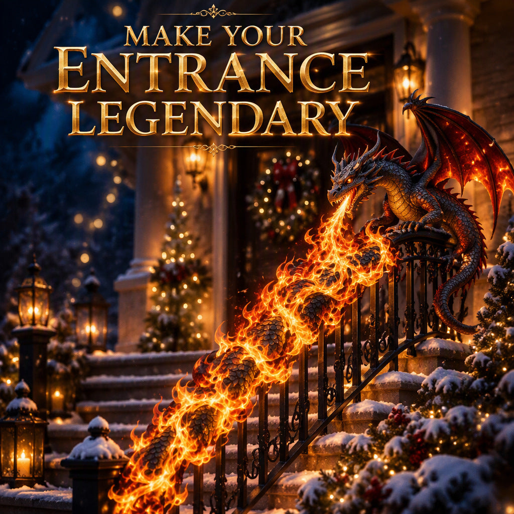 🔥🐉 Fire Dragon Glow™ | Lighted Railing Decor