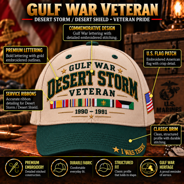 🏆Last Day Promo: 45% OFF! 🎖️ Gulf War Legacy | Veteran Tribute Cap