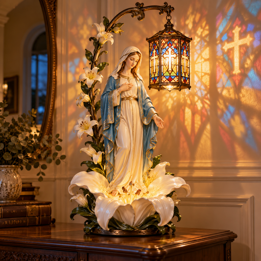 ⏳Last Day 50% OFF🌹✝️ Our Lady of Grace – Lighted Virgin Mary Keepsake Lantern