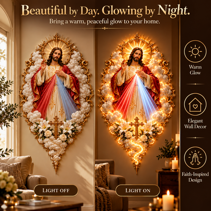 ✝️✨ Mercy in Radiance™ | Divine Mercy Jesus Golden Wall Art