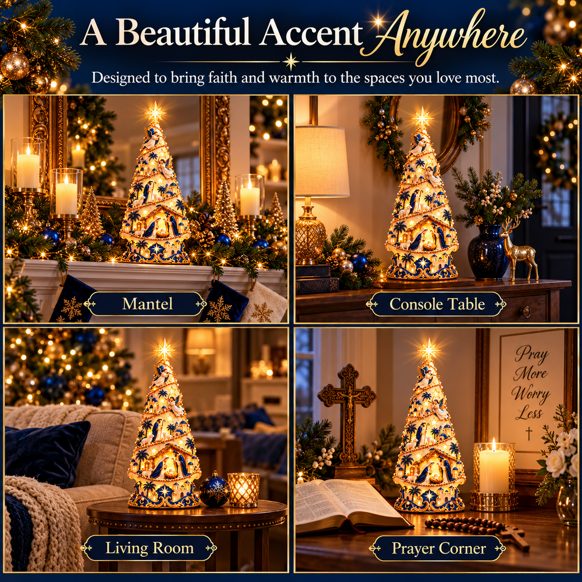 ✝️🌟 Emmanuel Shadowtree™ | Light-Up Nativity Christmas Decor