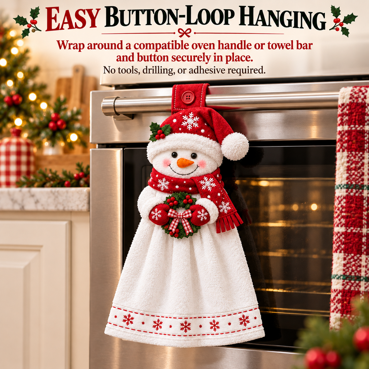 🎄🧻 Merry Kitchen Keeper™ | Christmas Hanging Hand Towel