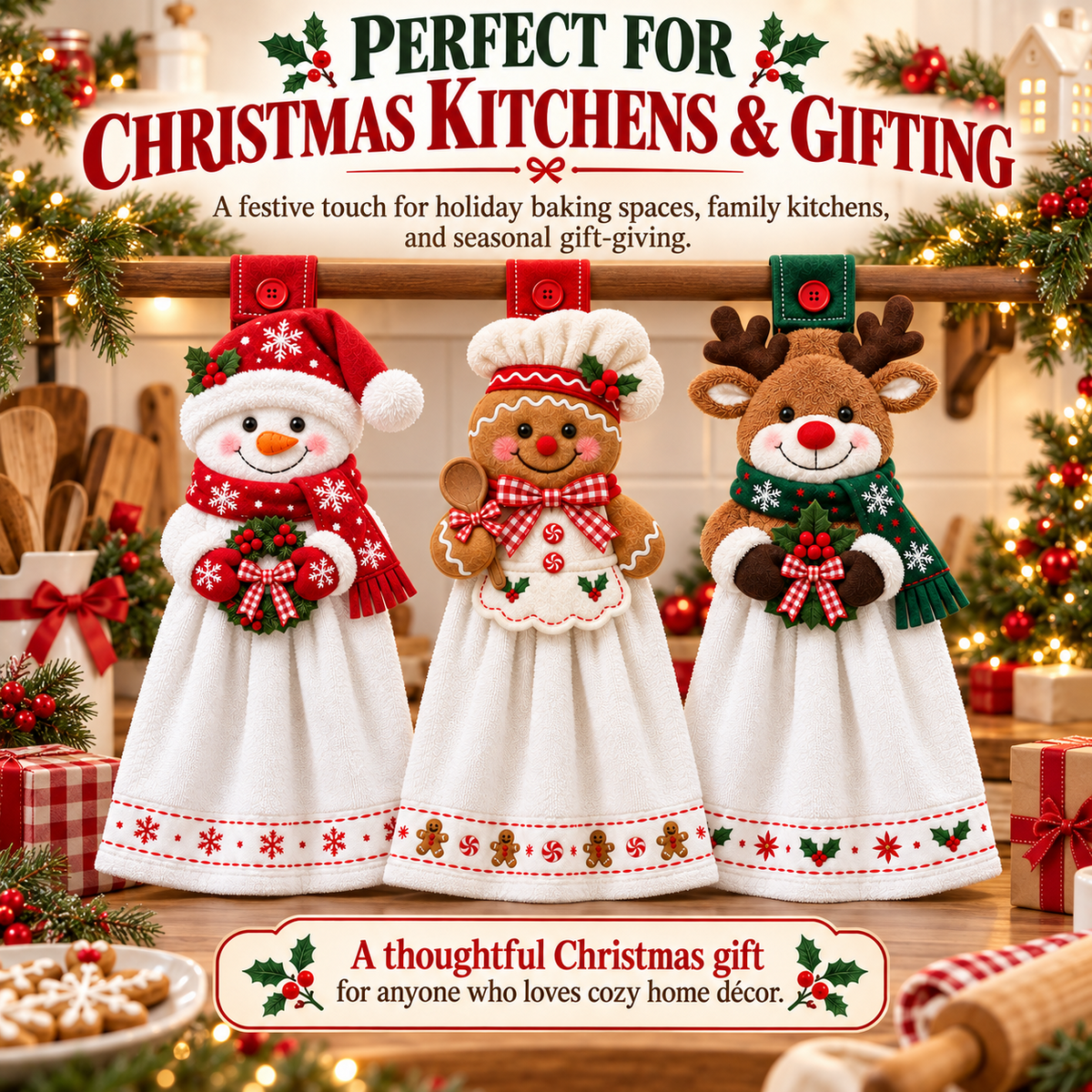 🎄🧻 Merry Kitchen Keeper™ | Christmas Hanging Hand Towel
