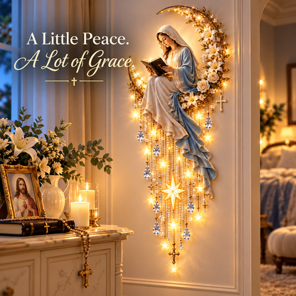🌙🙏 Moonlit Grace™ | Jesus & Mary Faith-Inspired Wall Light