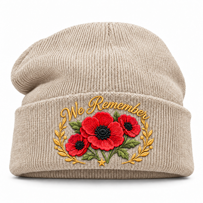 🎖️ Lest We Forget Poppy™ | Memorial Embroidered Knit Beanie