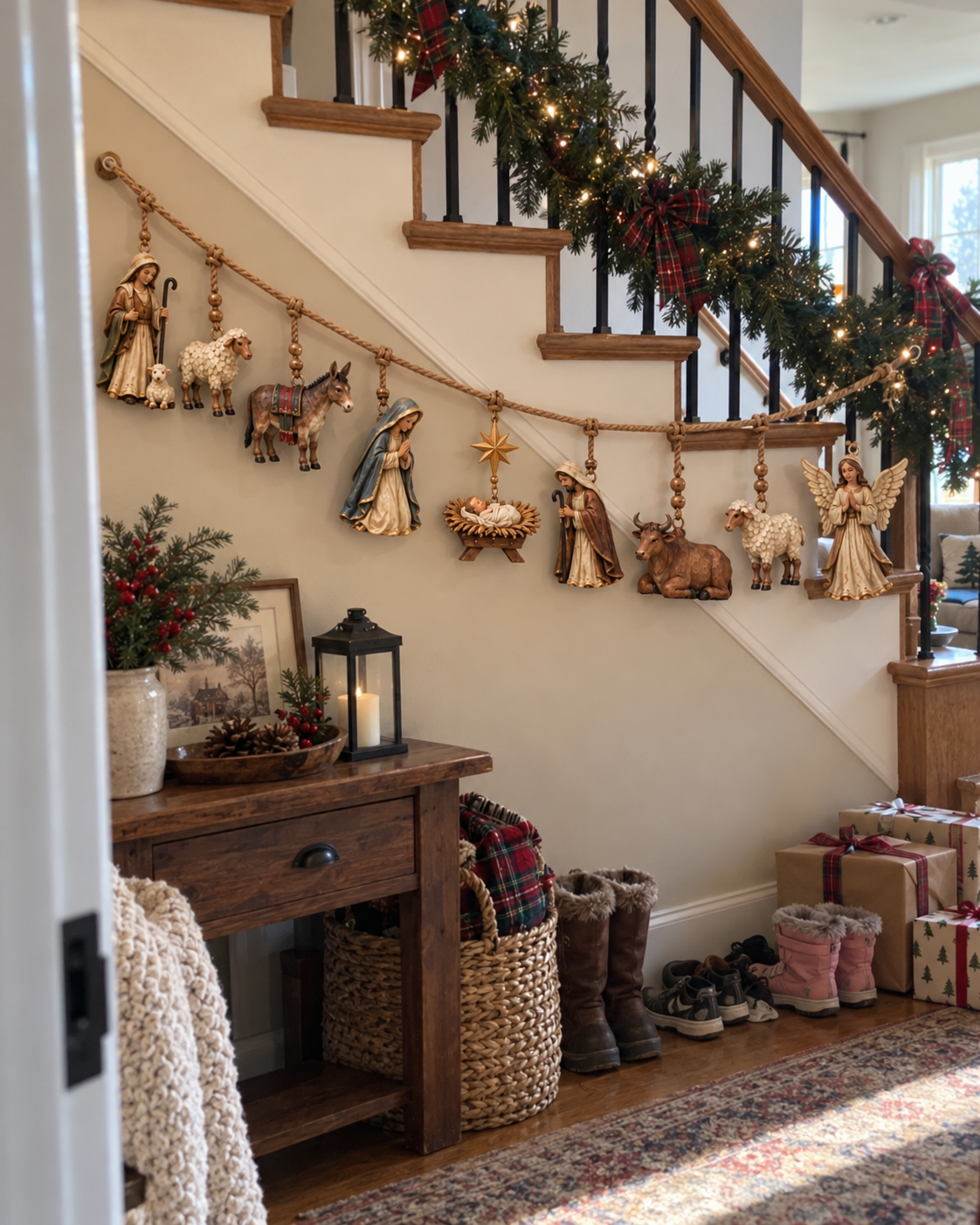 ✝️🎄 3D Nativity Story Garland – Meaningful Christmas Family Decor