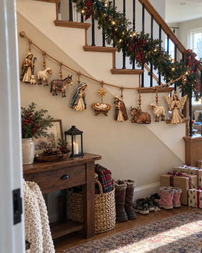 ✝️🎄 3D Nativity Story Garland – Meaningful Christmas Family Decor