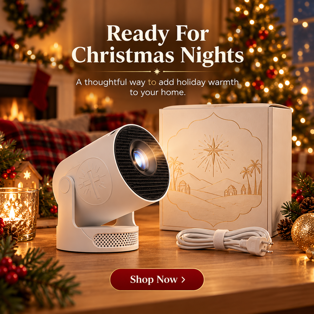 Bible Story Projector Light – Nativity, Noah's Ark & Angels