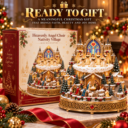 🎄✝️ Bethlehem Angel Choir | Lighted Rotating Nativity Village
