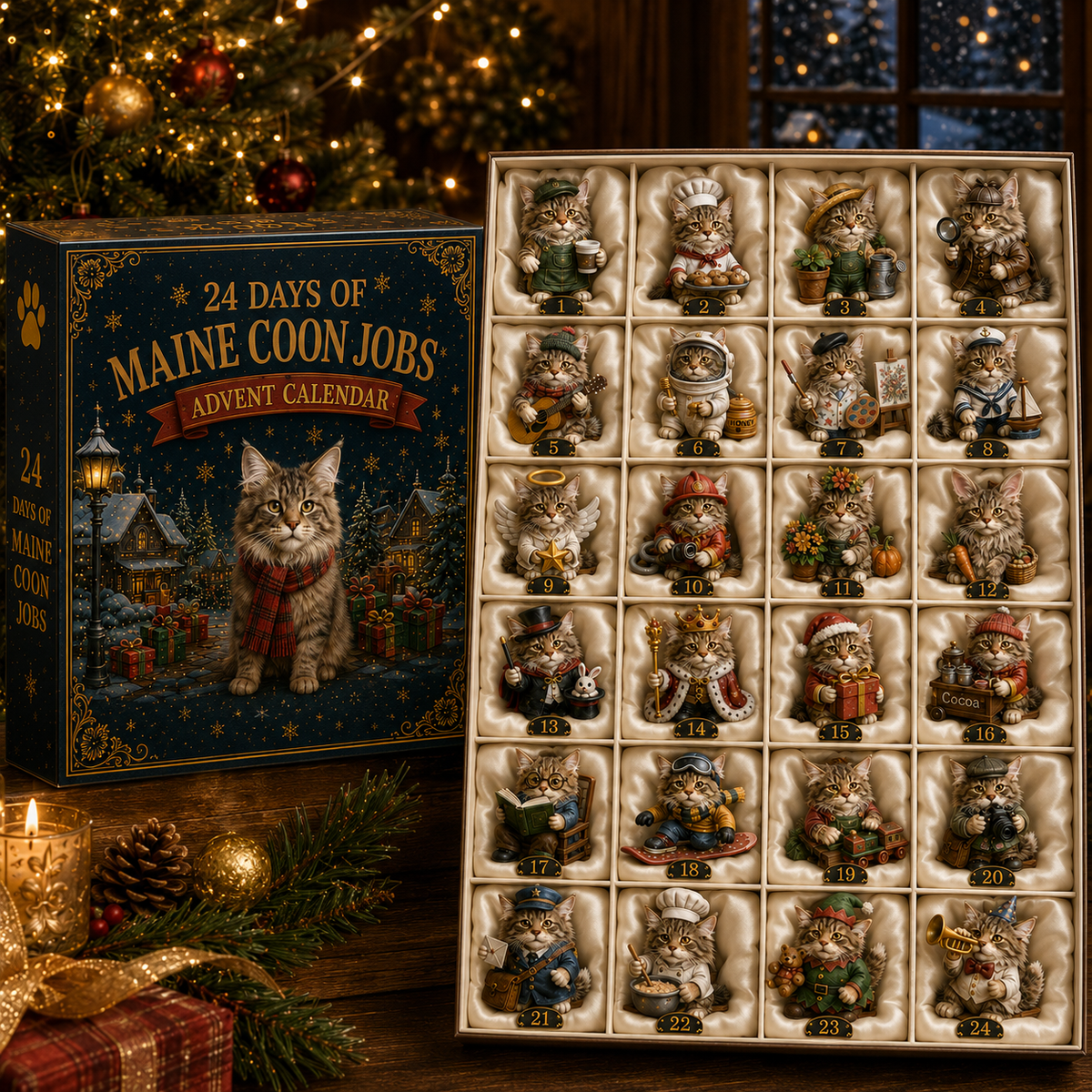 🐱💼 Maine Coon Jobs Advent Calendar – 24 Cats at Work