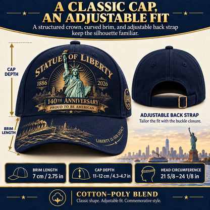 💝 LAST DAY 49% OFF | 🗽 140 Years of Liberty | Statue of Liberty Commemorative Cap 1886–2026 🇺🇸