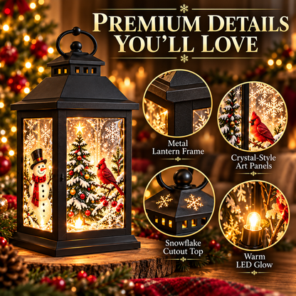 🎄💎 Interchangeable Crystal Holiday Lantern ✨ Light Up Seasonal Decor