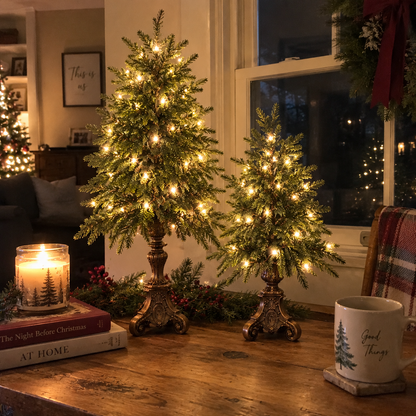 🎄 Vintage Christmas Forest | Tabletop Tree Collection