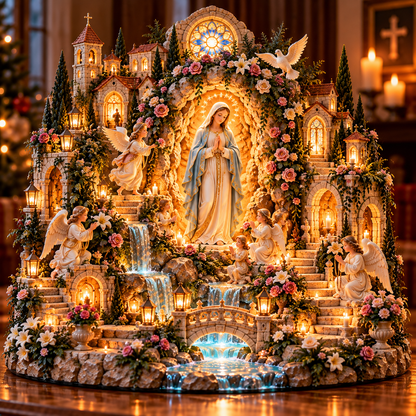 🌹 A Mother's Love, A Light of Grace ✨ Virgin Mary LED Sanctuary – Faith, Hope & Everlasting Love