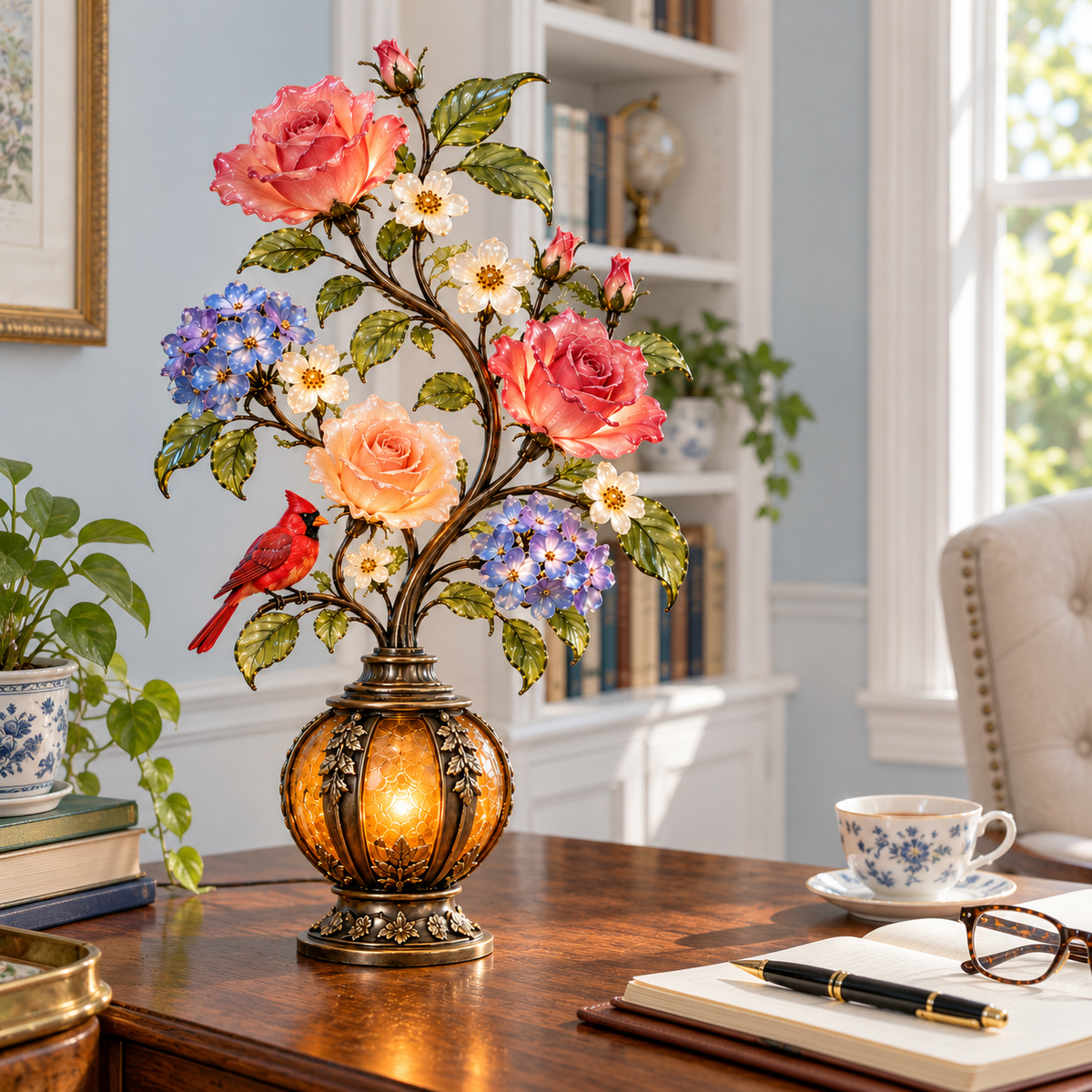 ✨ Everlasting Garden™ | Lighted Rose & Cardinal Decor