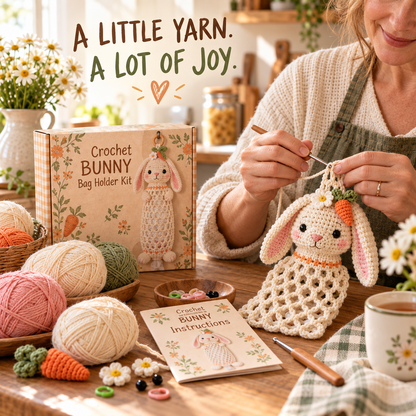 🔥 LAST DAY 49% OFF | 🧶🐾 Cottage Critter Keepers™ | Crochet Animal Bag Holder DIY Kit – 11 Designs