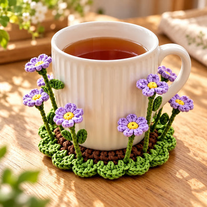 🌸☕ Blooming Mug Garden™ | Handmade 3D Crochet Flower Coaster