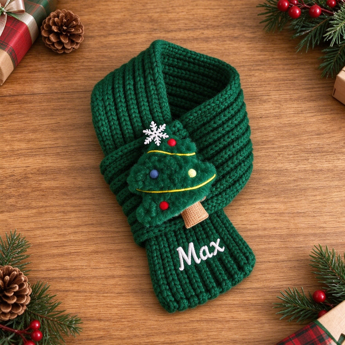 🧵🎄 DIY Christmas Pet Scarf Kit – Stitch Your Pet’s Name Yourself