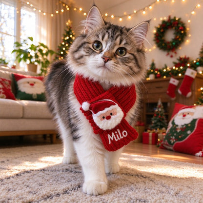 🧵🎄 DIY Christmas Pet Scarf Kit – Stitch Your Pet’s Name Yourself