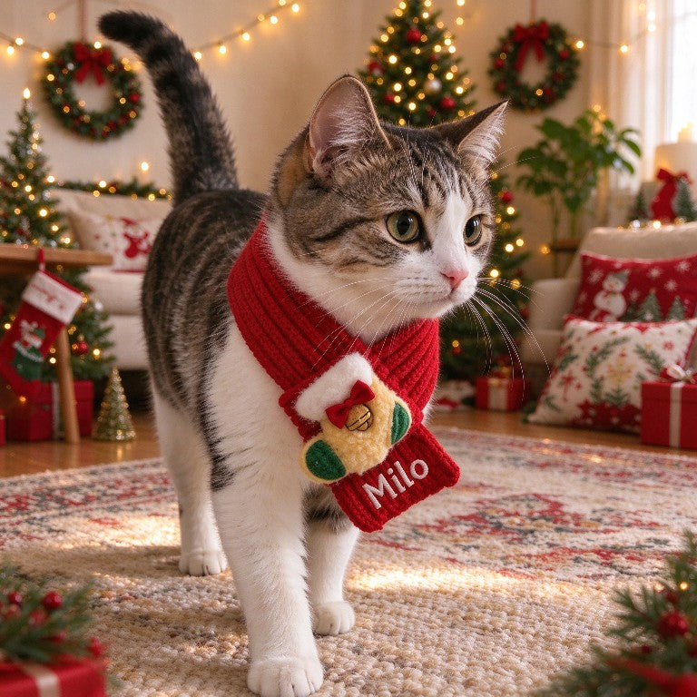 🧵🎄 DIY Christmas Pet Scarf Kit – Stitch Your Pet’s Name Yourself