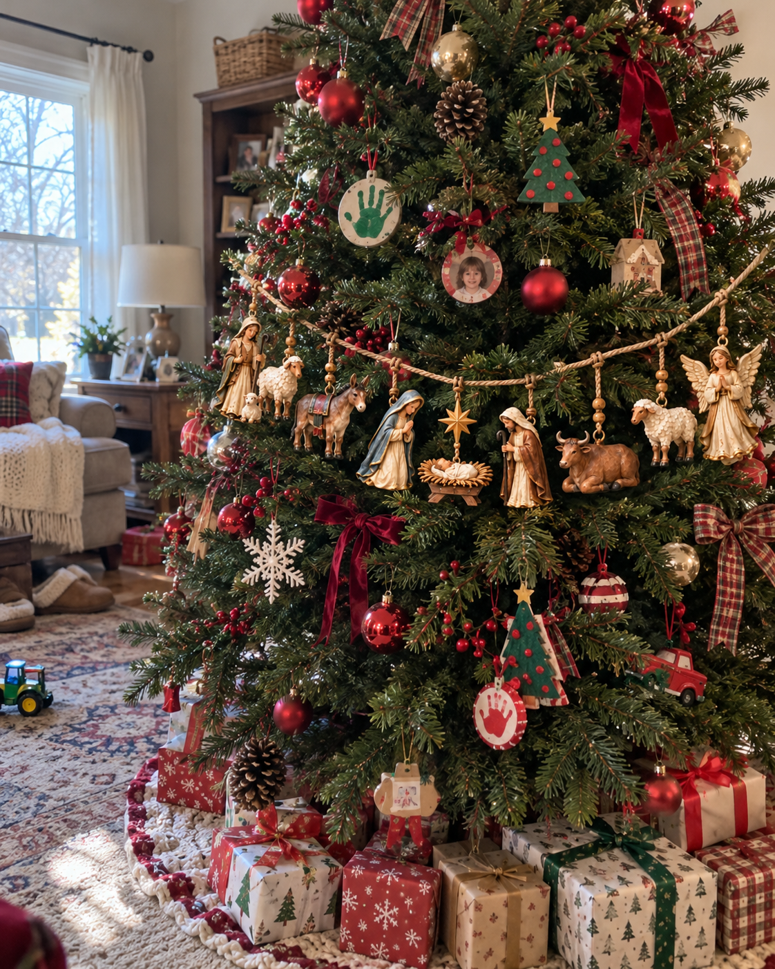 ✝️🎄 3D Nativity Story Garland – Meaningful Christmas Family Decor