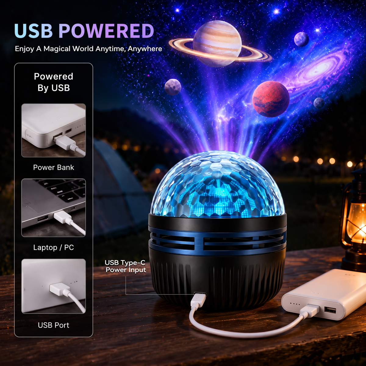 🌌 Celestial Rift™ | 360° Immersive Starfield Projector