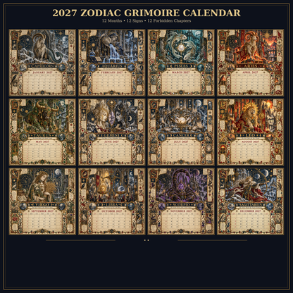 🔮✨ 2027 Celestial Grimoire Calendar | 12 Signs, 12 Forbidden Chapters