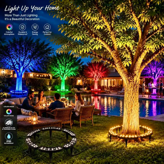 🌳✨ 360° Tree-Hugging LED Landscape Light – Modular Outdoor Uplighting