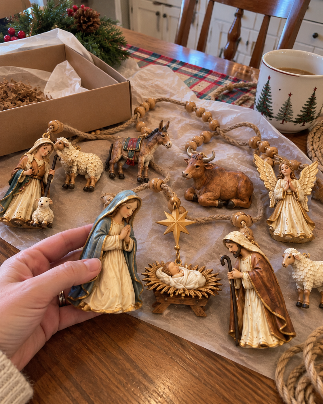 ✝️🎄 3D Nativity Story Garland – Meaningful Christmas Family Decor