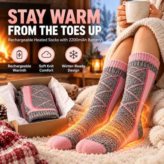 🔥🧦 SoleHeat Pro™ | Rechargeable Heated Socks with 3 Heat Levels