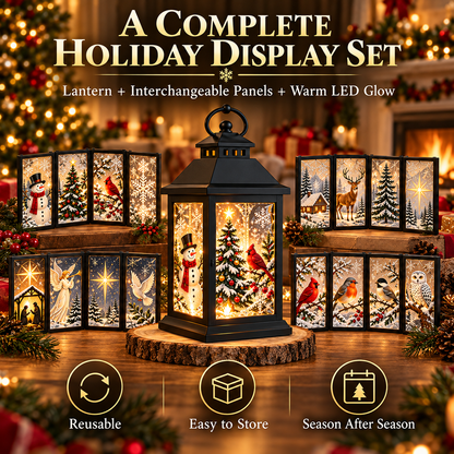 🎄💎 Interchangeable Crystal Holiday Lantern ✨ Light Up Seasonal Decor