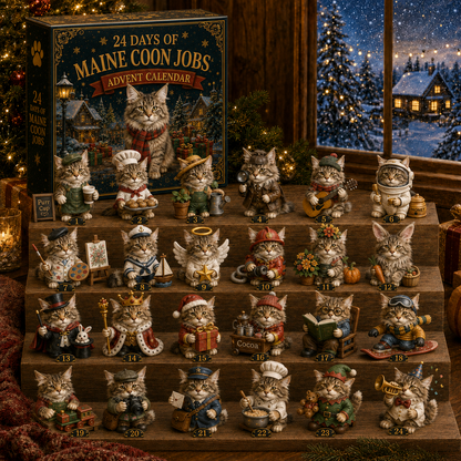 🐱💼 Maine Coon Jobs Advent Calendar – 24 Cats at Work
