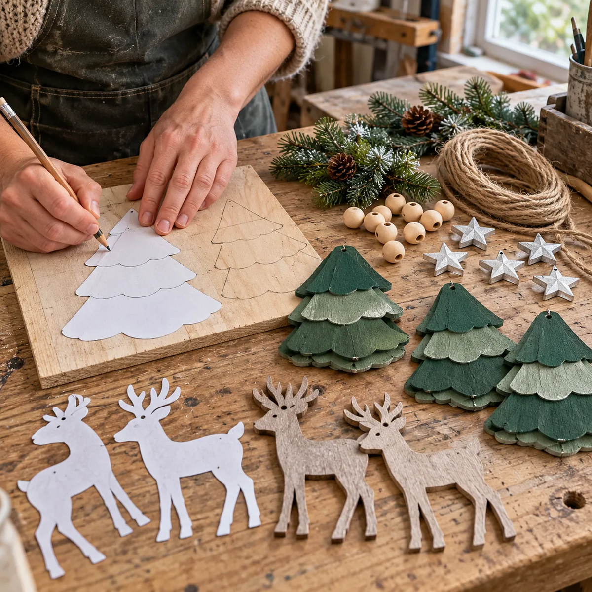 🦌✨ Woodland Deer Glow™ | Lighted Christmas Garland