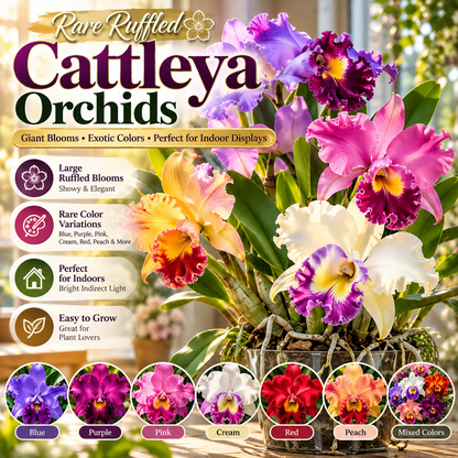 🌸💎 Rare Ruffled Cattleya Orchid – Giant Exotic Blooms