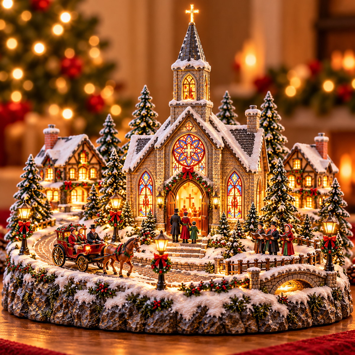 ⛪🎄 Christmas Eve at the Chapel™ | Moving Carriage & Stained-Glass Glow