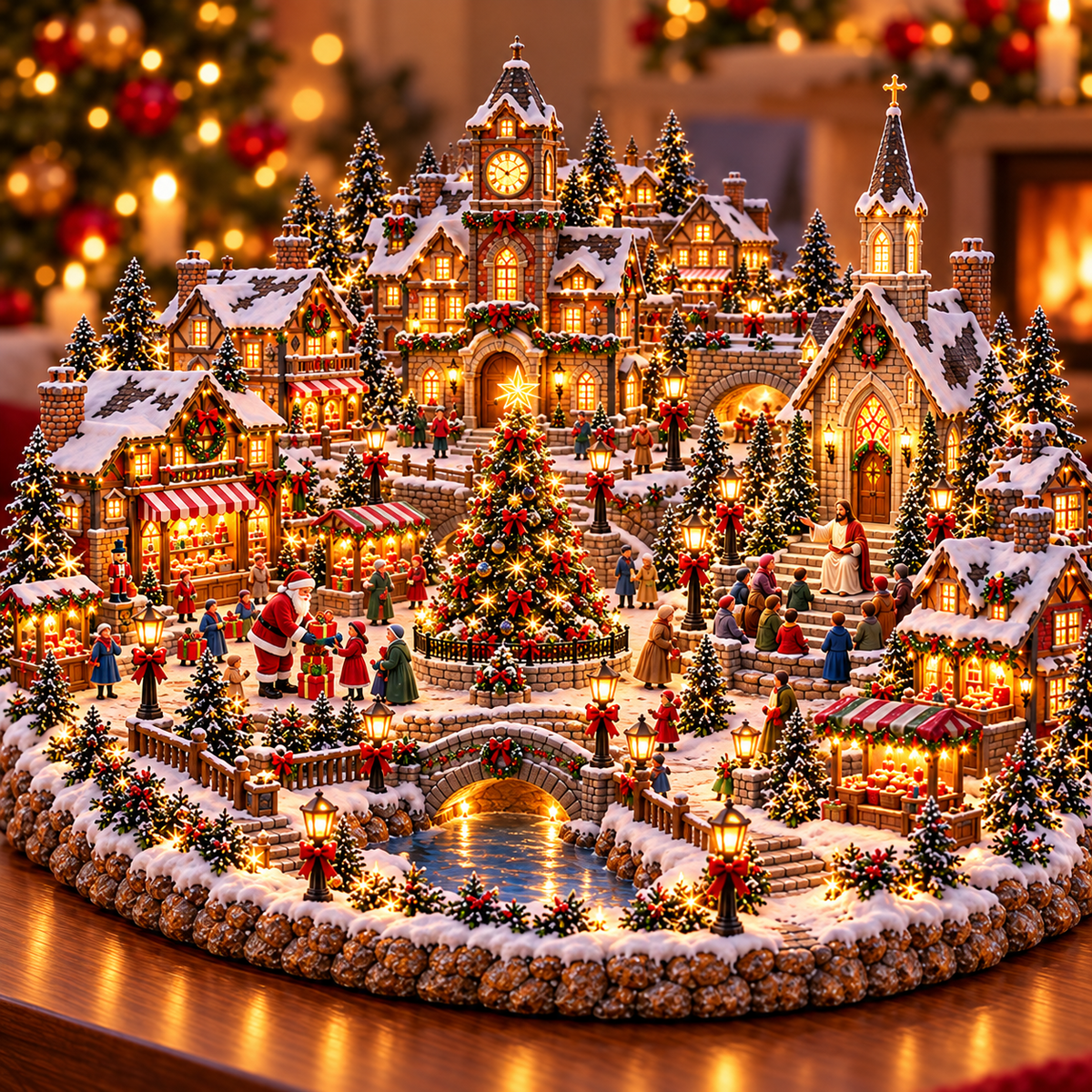 🔥Last Day 50%✨✝️ Holy Christmas Wonderland™ | Lighted Jesus & Santa Village